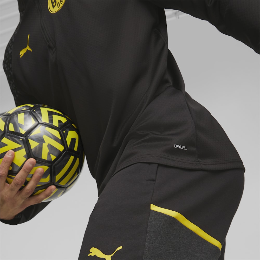 Puma Borussia Dortmund Soccer Quarter-Zip Training Top - Black-Cyber Yellow