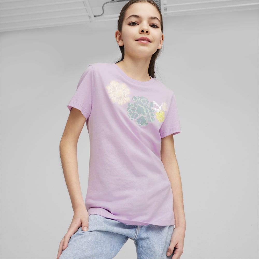 Puma CLASSICS Logo Big Kids Tee - Grape Mist