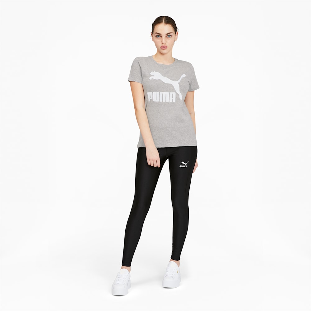 Puma Classics Logo Tee - Light Gray Heather-White