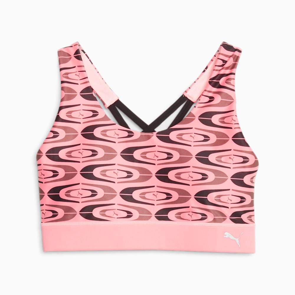 Puma RETRO GLAM Strappy Mid Impact Training Bra - Koral Ice