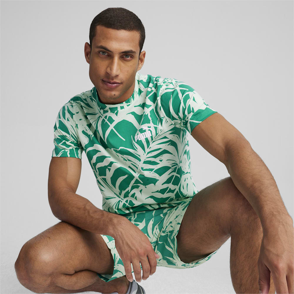 Puma ESS+ PALM RESORT Tee - Sparkling Green-AOP