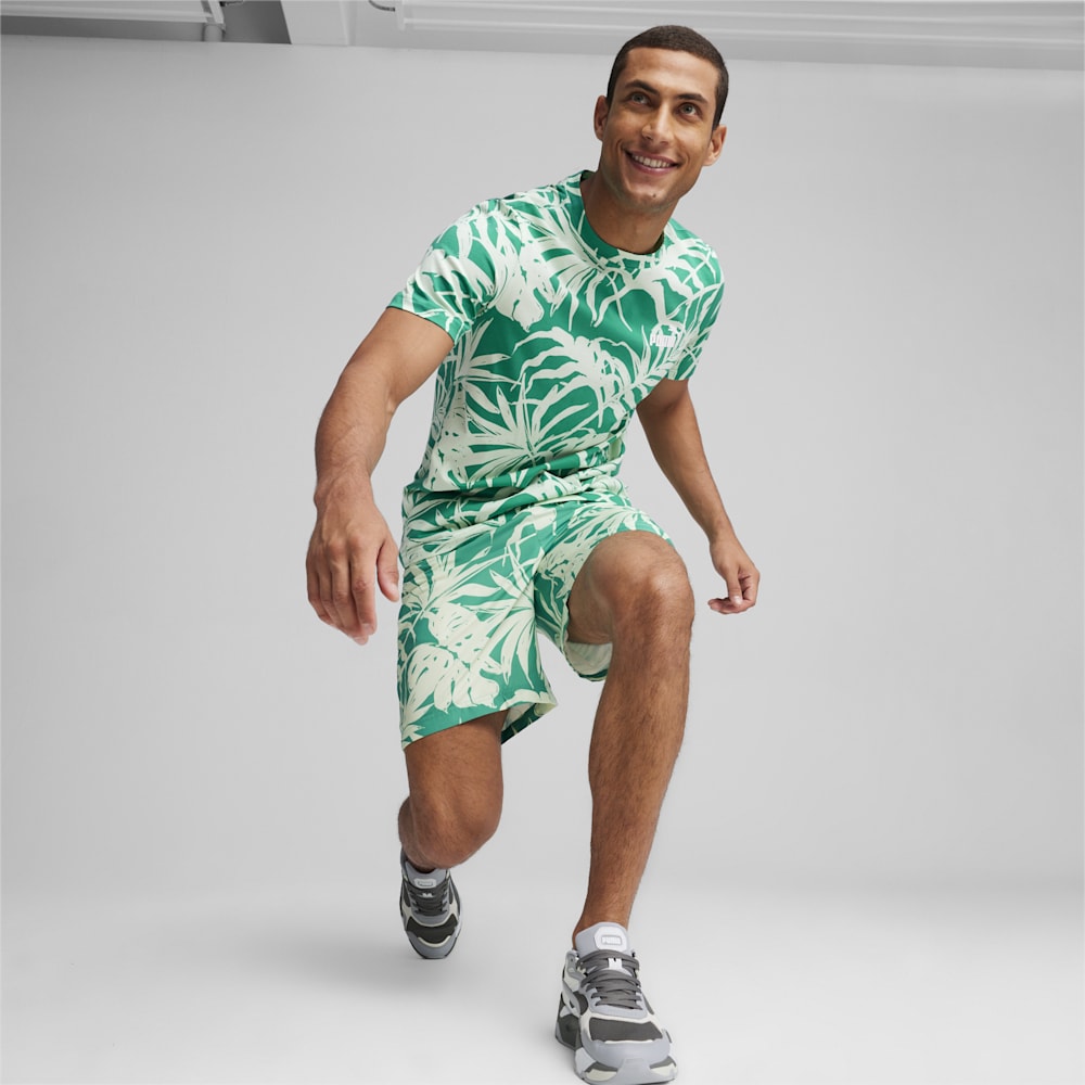 Puma ESS+ PALM RESORT Tee - Sparkling Green-AOP