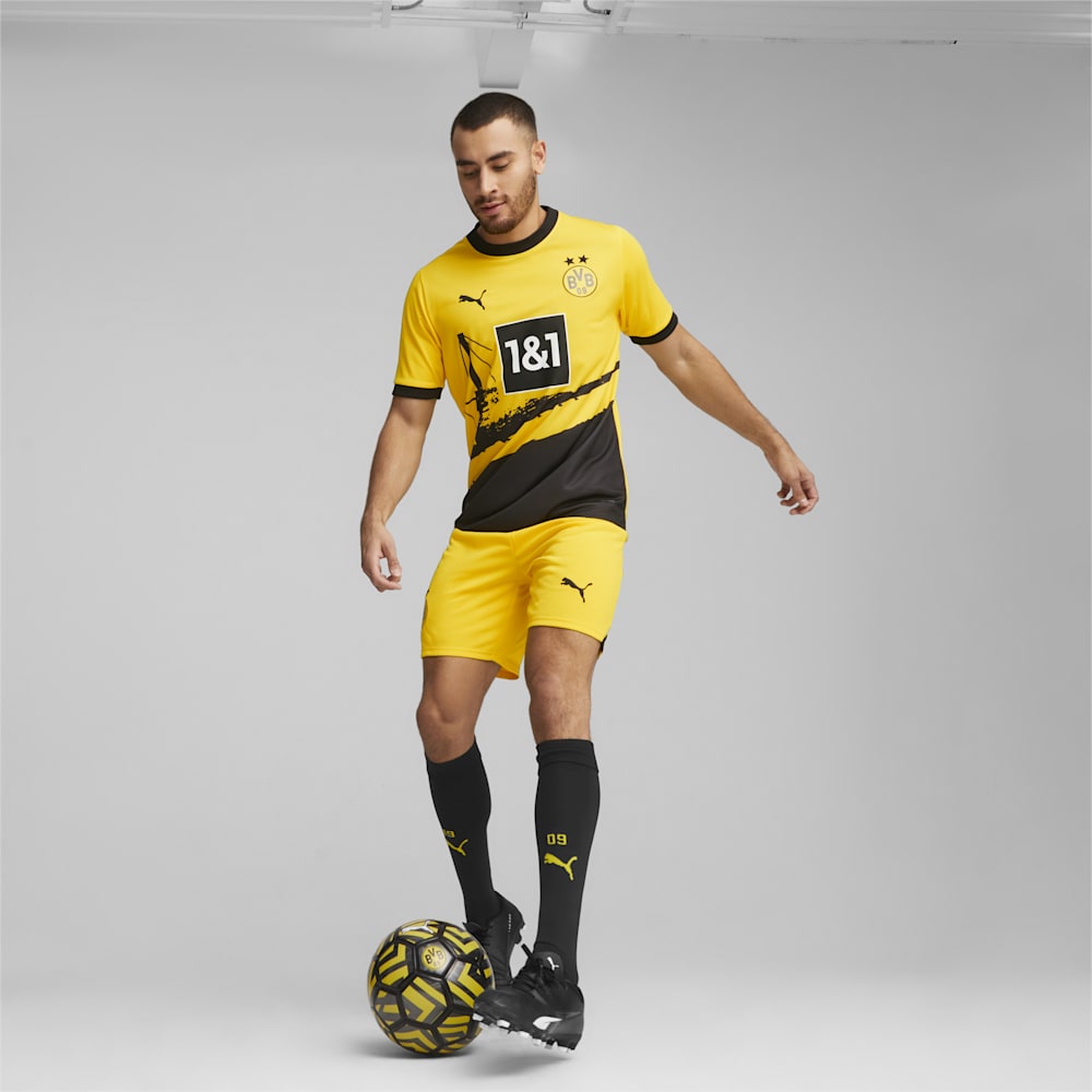 Puma Borussia Dortmund Soccer Shorts - Cyber Yellow-Black