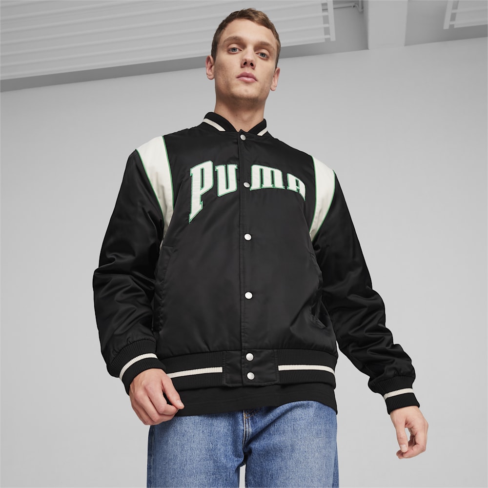 Puma For the Fanbase PUMA TEAM Varsity Jacket - Black