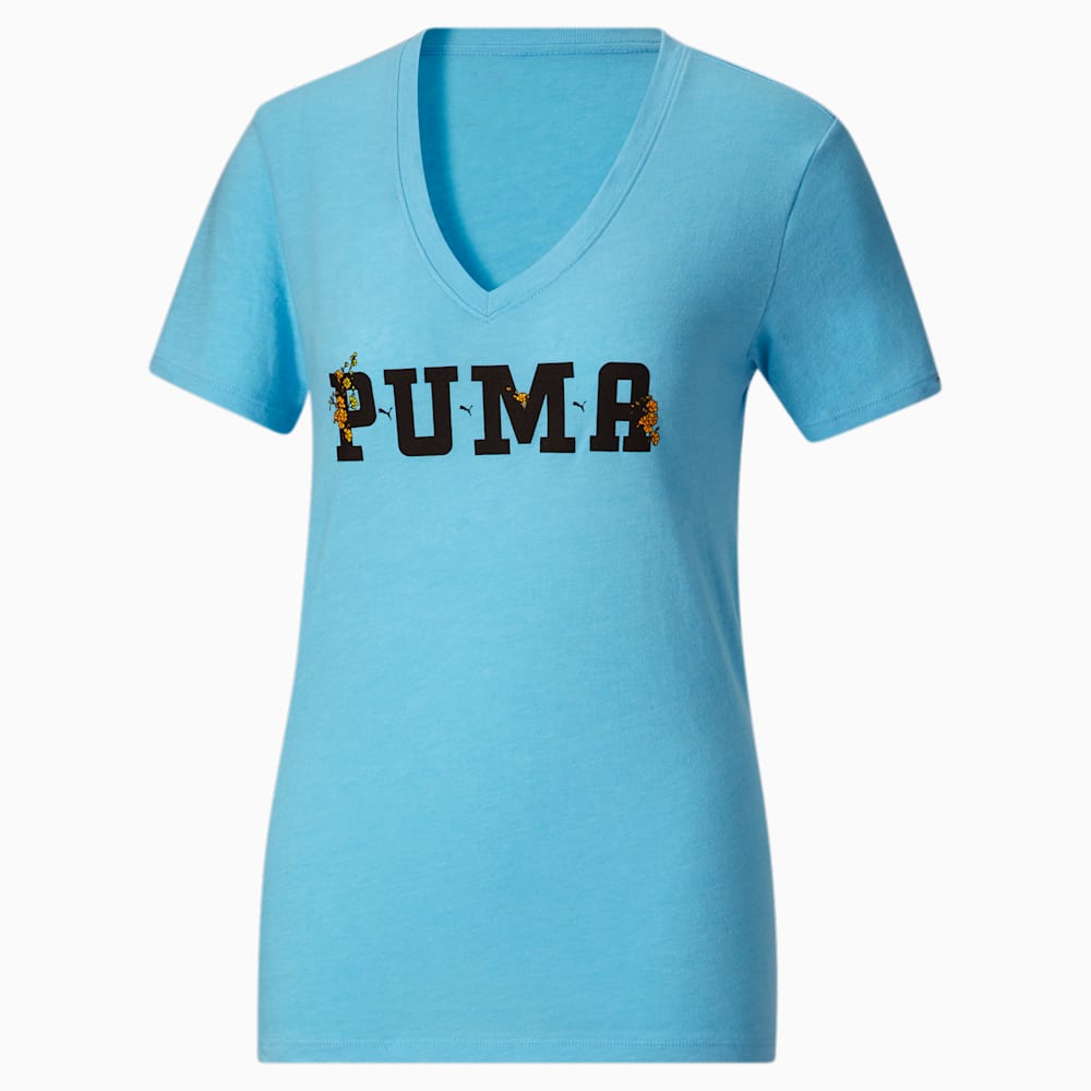 Puma Varsity Bloom Tee - Hero Blue Heather