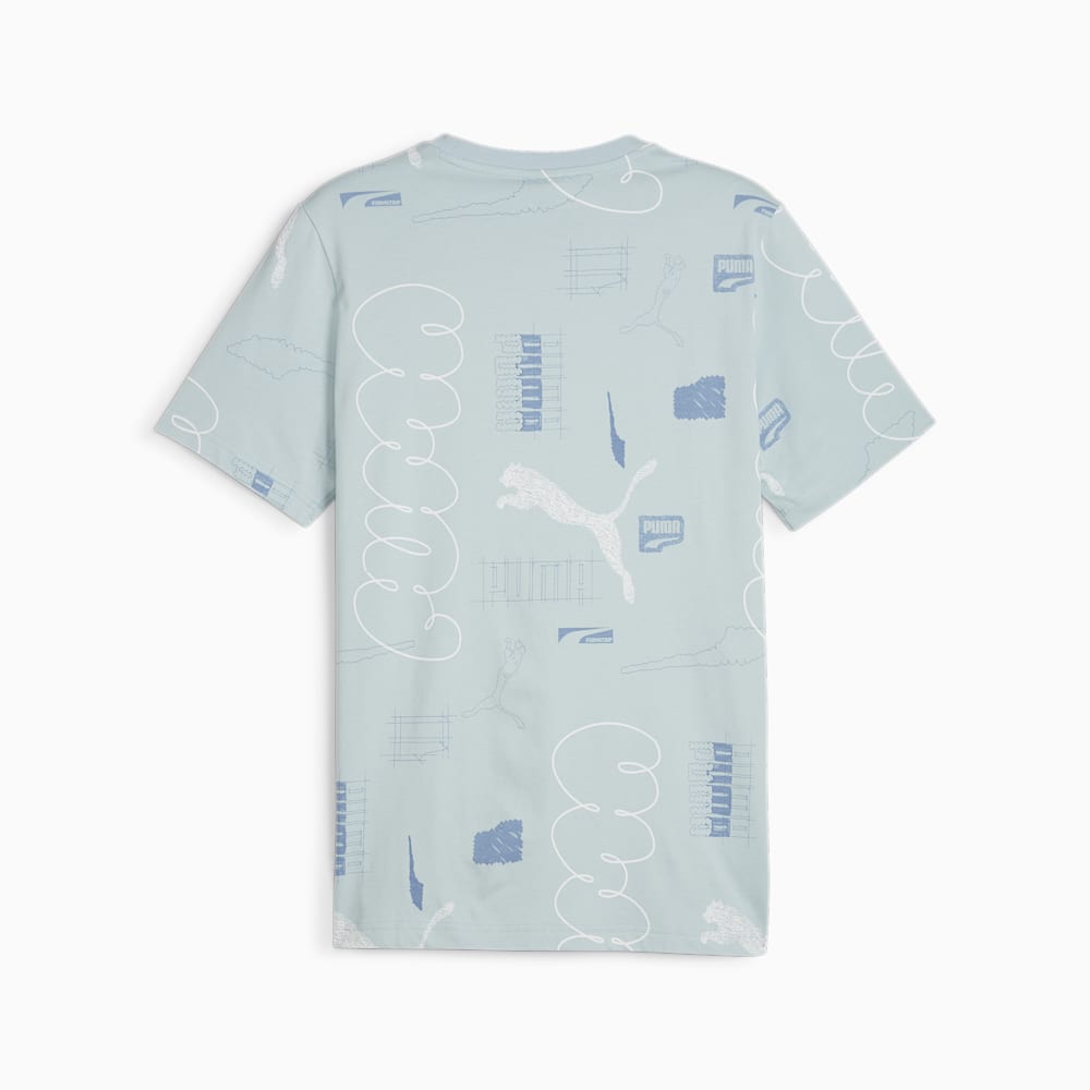 Puma BRAND LOVE All-Over-Print Tee - Turquoise Surf-AOP