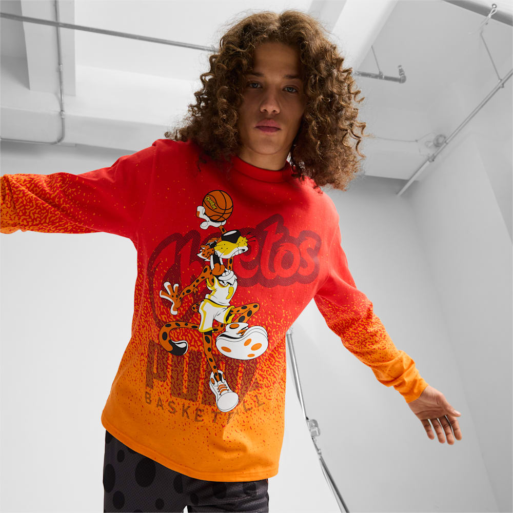 Puma HOOPS x CHEETOS® Long Sleeve Tee - For All Time Red-Rickie Orange