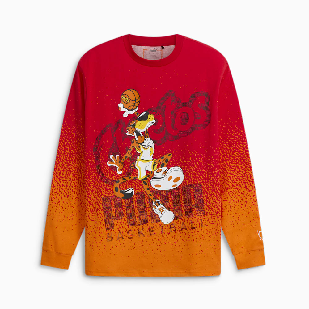 Puma HOOPS x CHEETOS® Long Sleeve Tee - For All Time Red-Rickie Orange