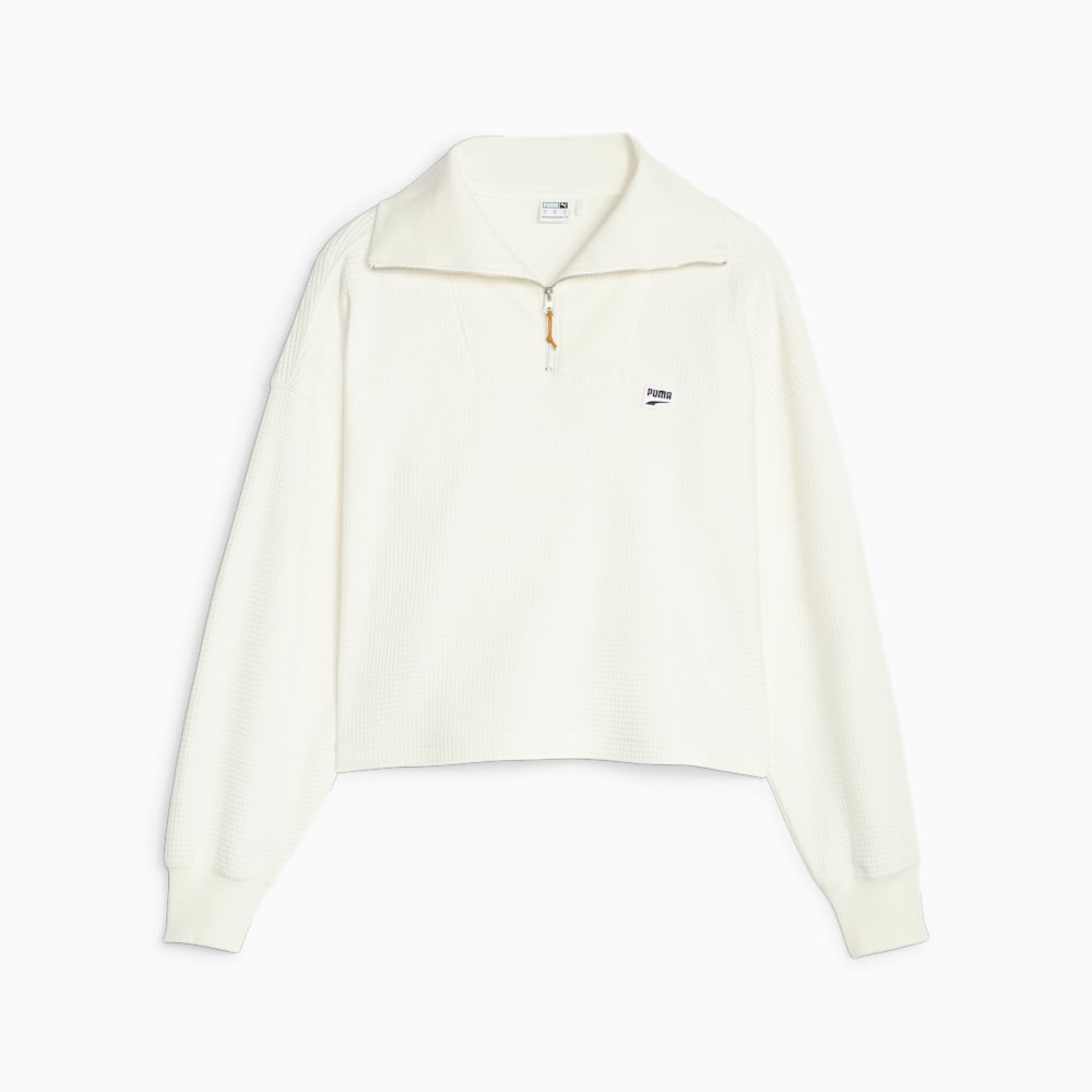 Puma DOWNTOWN Half-Zip Sweatshirt - Warm White