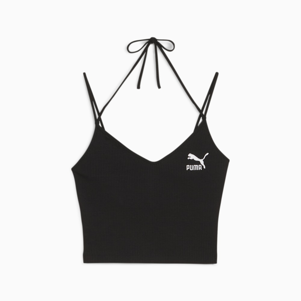 Puma CLASSICS Ribbed Crop Top - Black