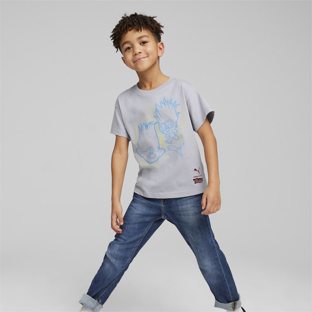 Puma PUMA x TROLLS Little Kids Graphic Tee - Gray Fog