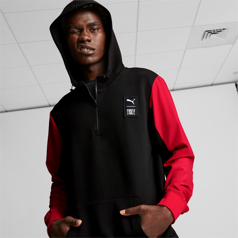 Puma x FIRST MILE Quarter-Zip Training Hoodie - Black-High Risk Red