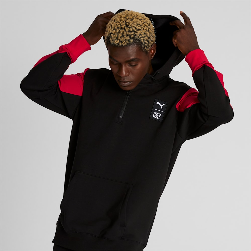 Puma x FIRST MILE Quarter-Zip Training Hoodie - Black-High Risk Red