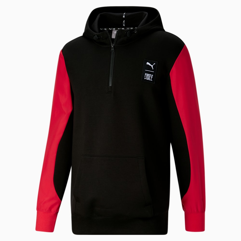 Puma x FIRST MILE Quarter-Zip Training Hoodie - Black-High Risk Red