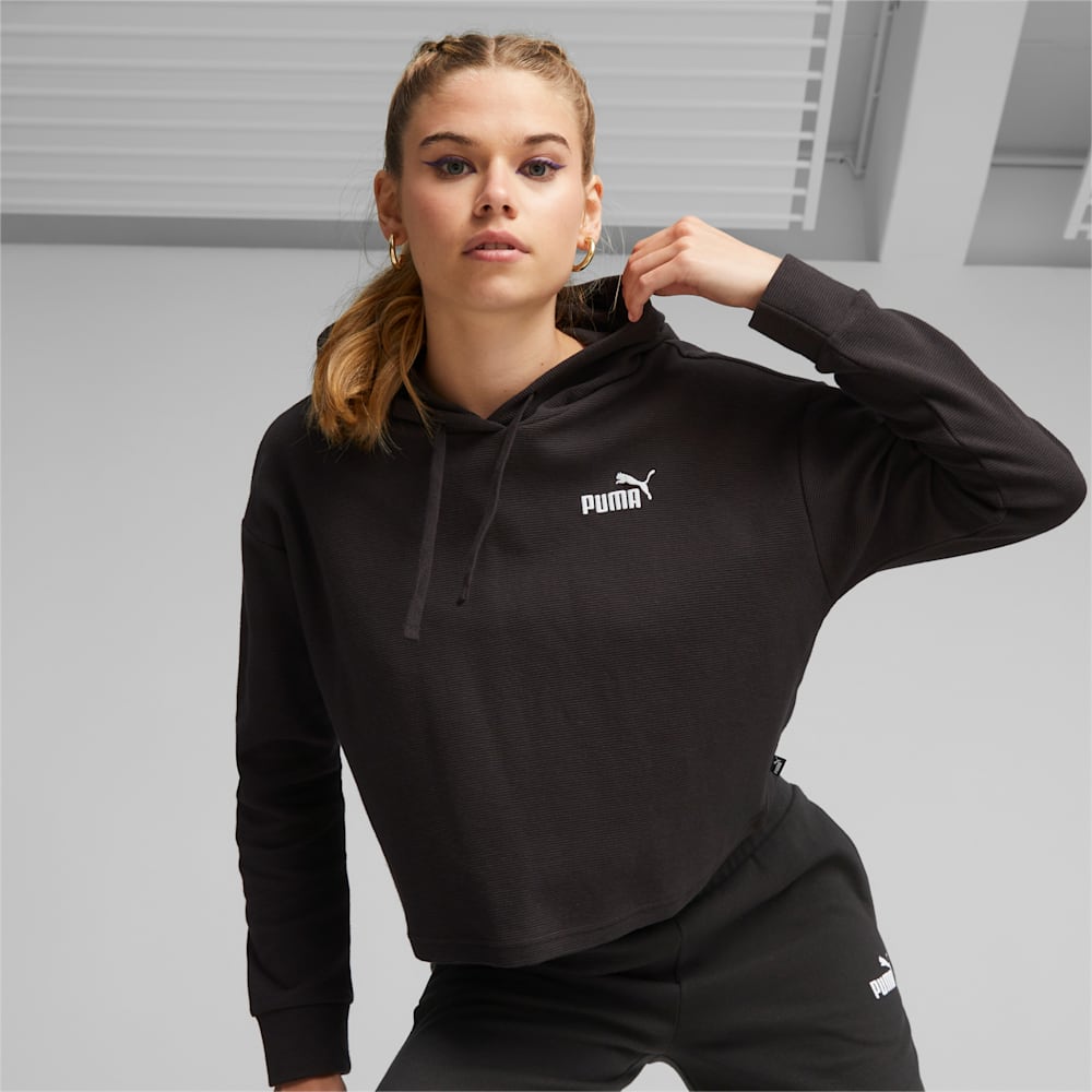 Puma ESS+ Cropped Hoodie - Black