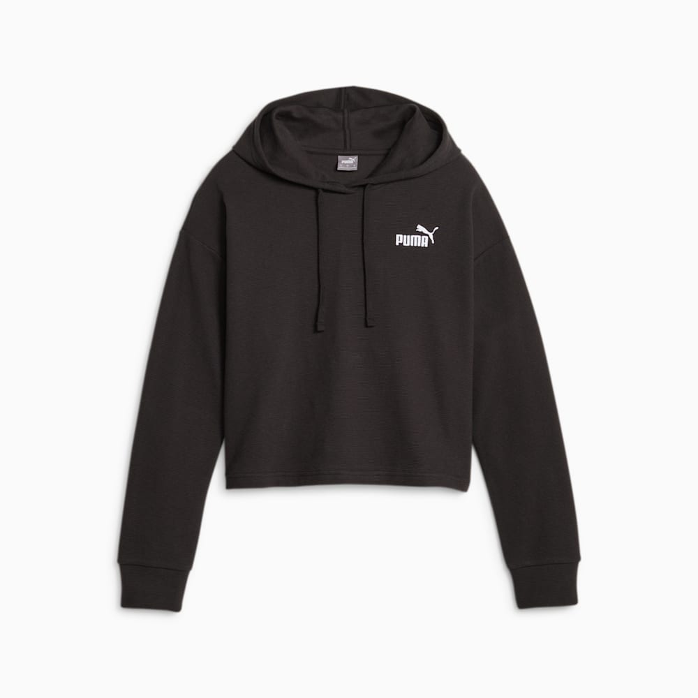 Puma ESS+ Cropped Hoodie - Black