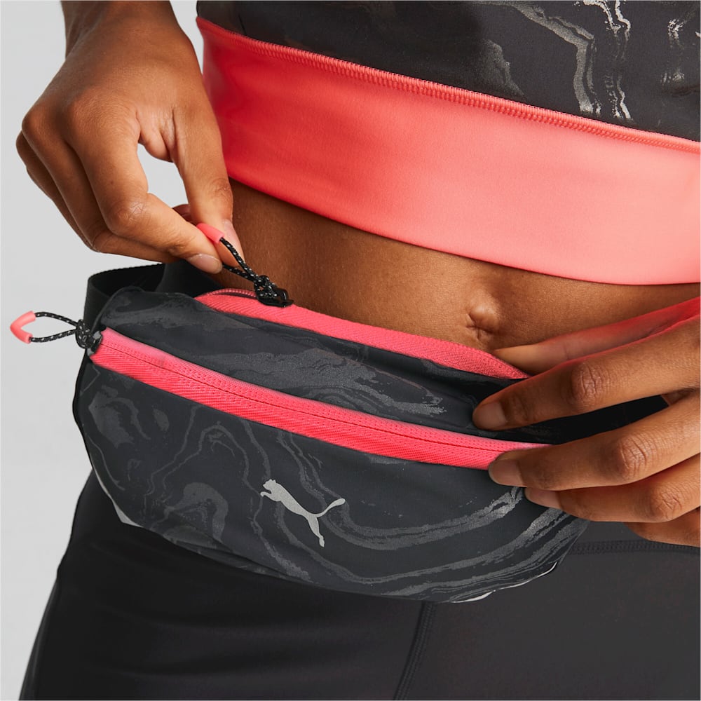 Puma Performance Running Classic Waist Bag - Black-Sunset Glow