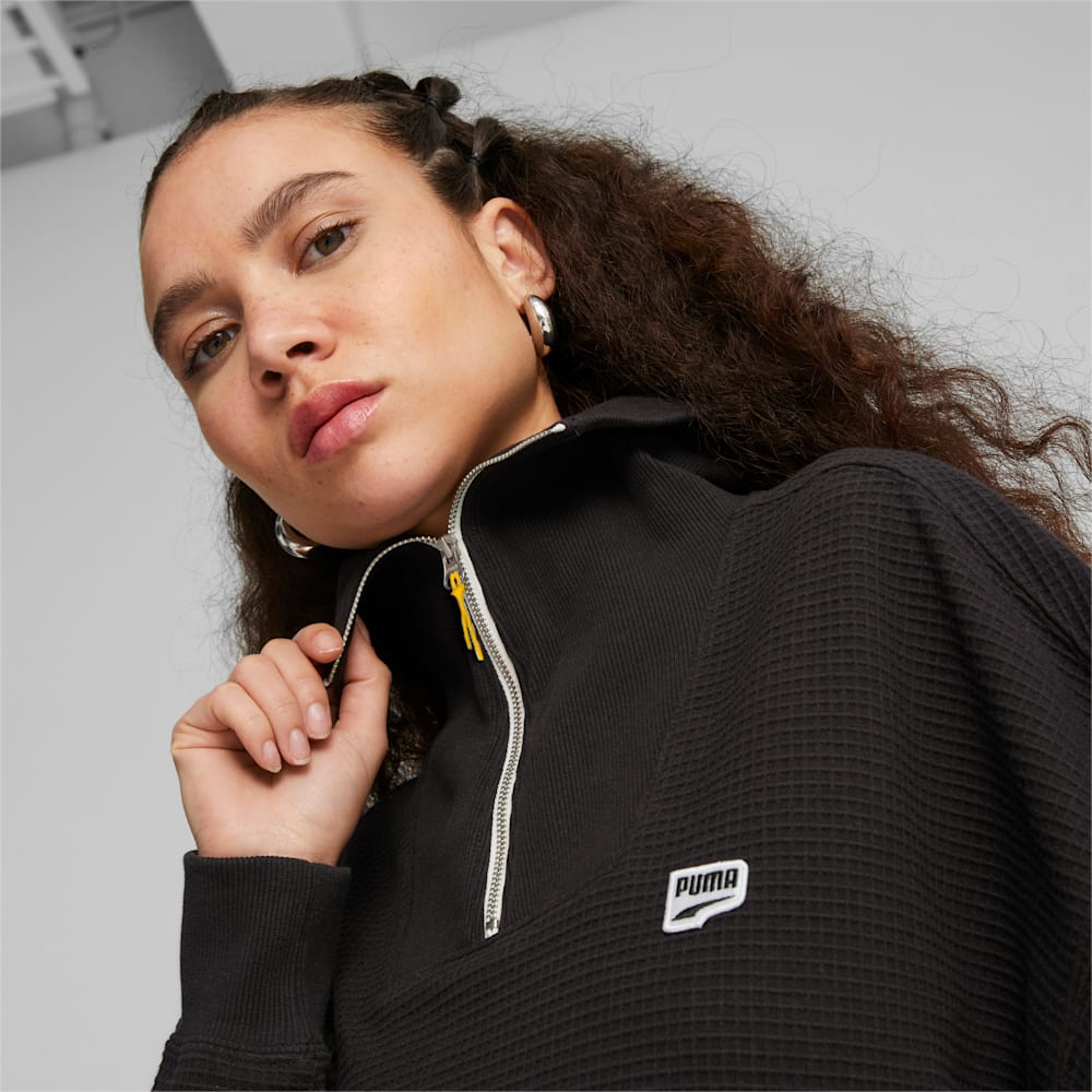 Puma DOWNTOWN Half-Zip Sweatshirt - Black