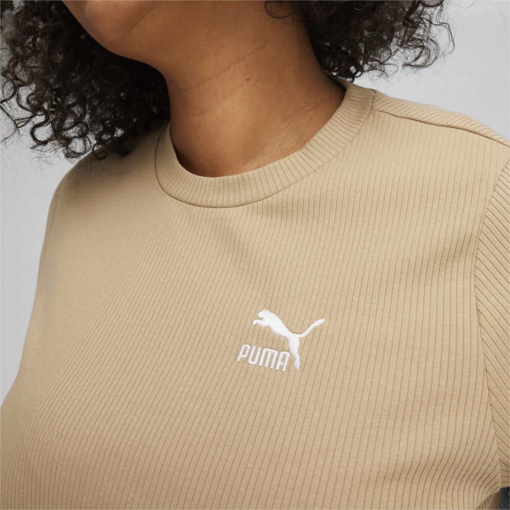 Puma CLASSICS Ribbed Slim Tee - Prairie Tan