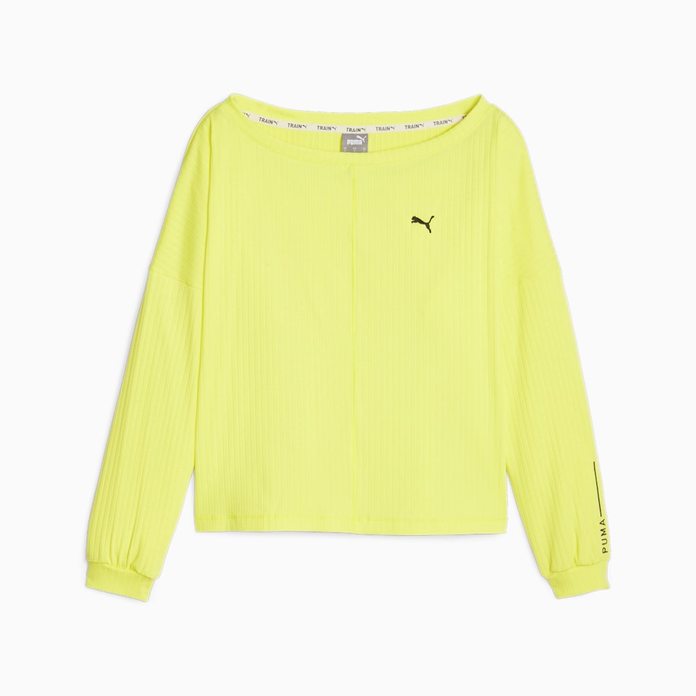 Puma STUDIO UNWIND Long Sleeve Training Tee - Yellow Burst