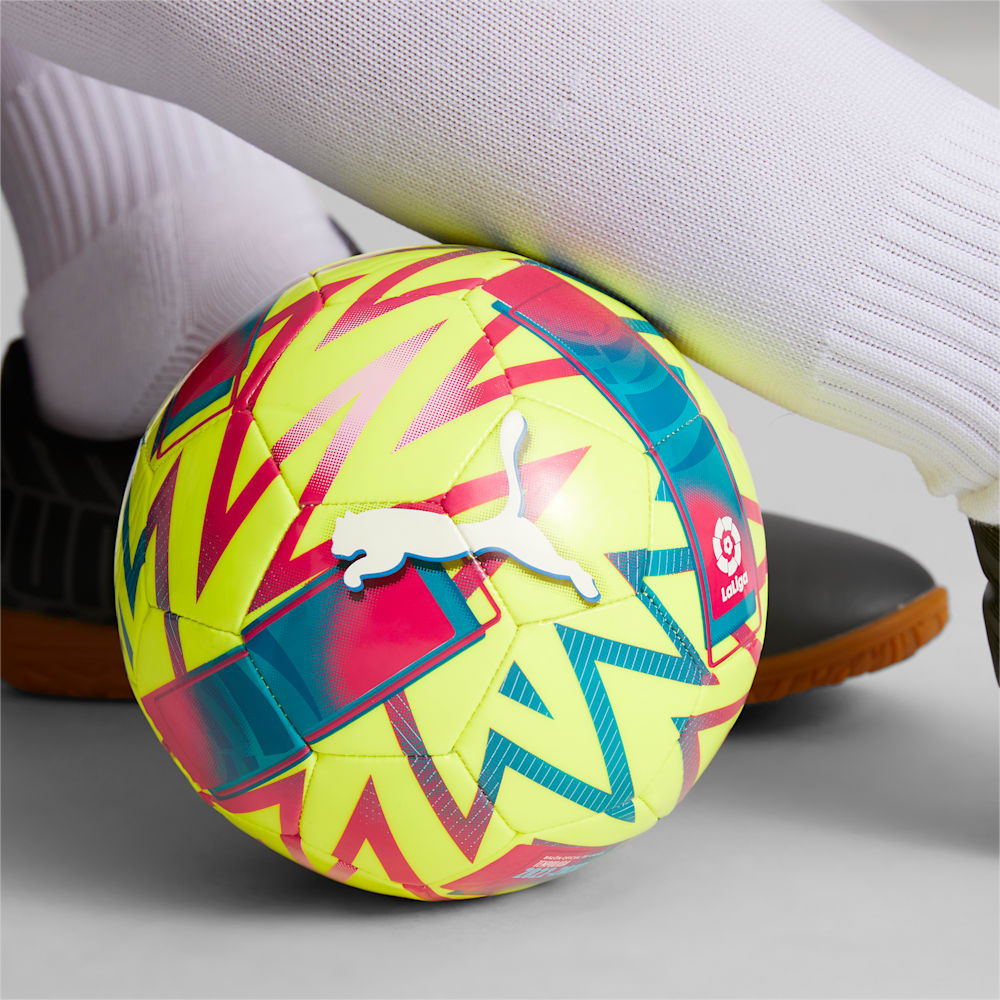 Puma Orbita La Liga 1 MS Mini Soccer Ball - Lemon Tonic-Beetroot Purple-Blue Atoll