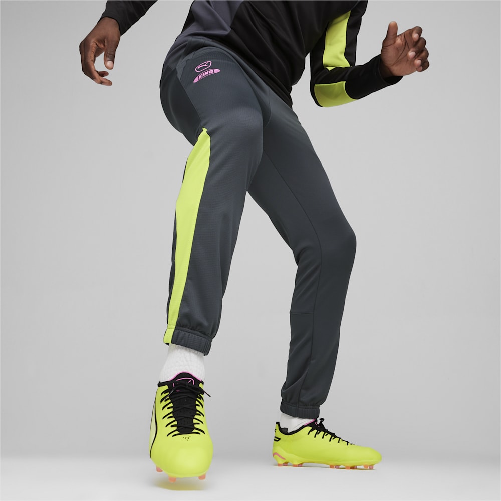 Puma KING Pro Training Pants - Strong Gray-Electric Lime