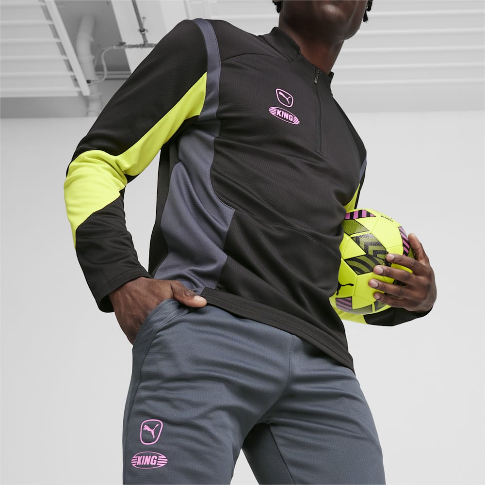 Puma KING Pro Training Pants - Strong Gray-Electric Lime