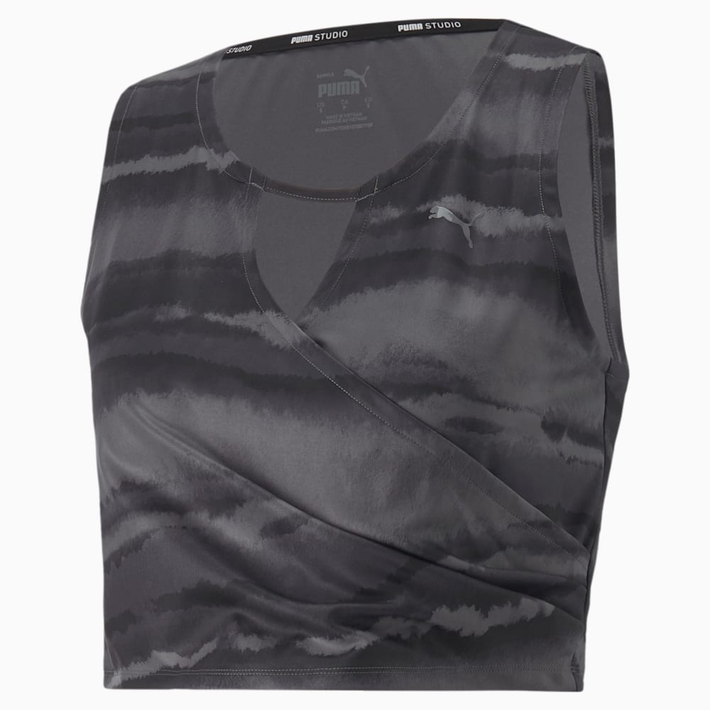 Puma Studio Printed Training Crop Tank - Black-Geo print