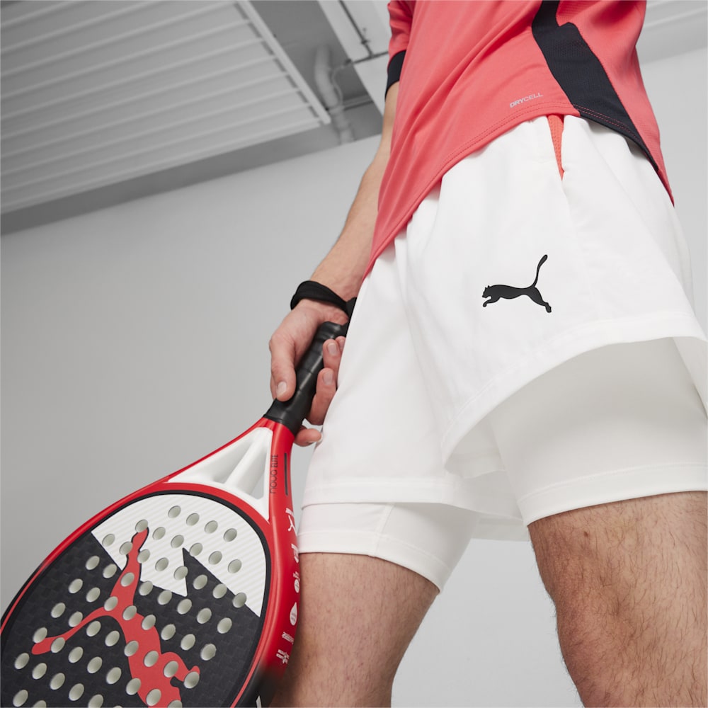 Puma Individual teamGOAL Racquet Sports 2-in-1 Shorts - White-Active Red