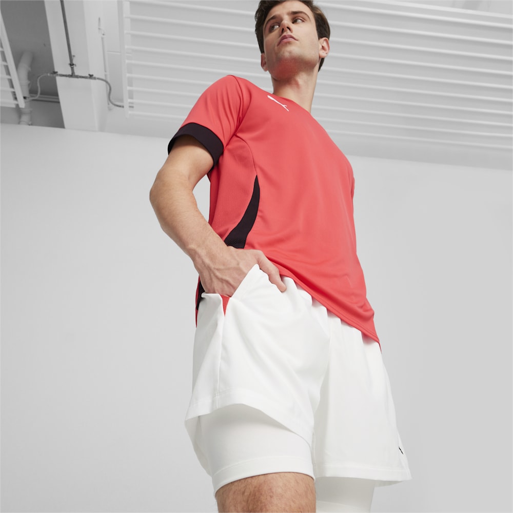 Puma Individual teamGOAL Racquet Sports 2-in-1 Shorts - White-Active Red