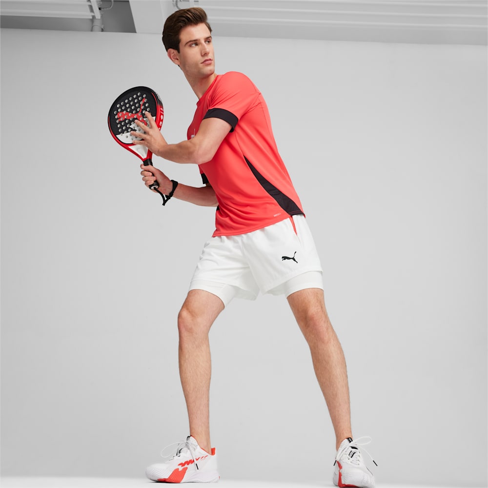 Puma Individual teamGOAL Racquet Sports 2-in-1 Shorts - White-Active Red