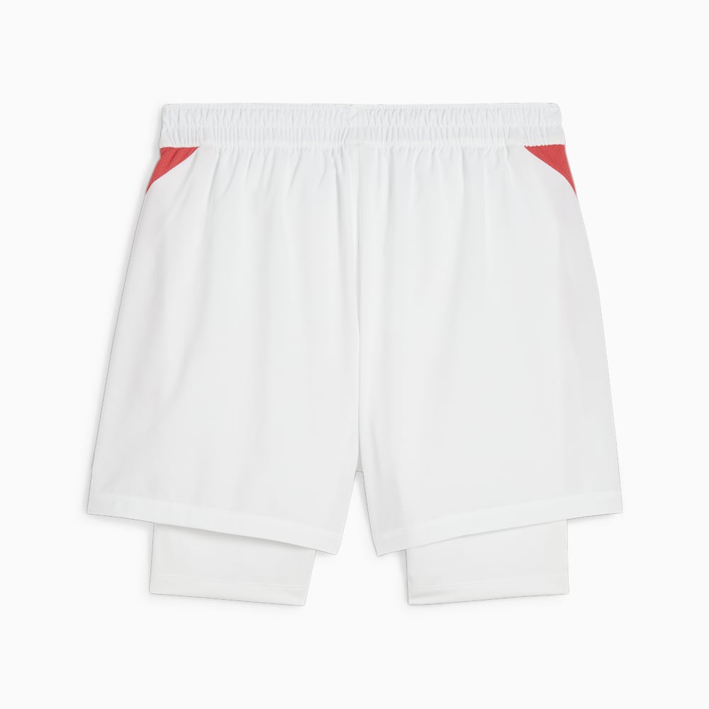 Puma Individual teamGOAL Racquet Sports 2-in-1 Shorts - White-Active Red