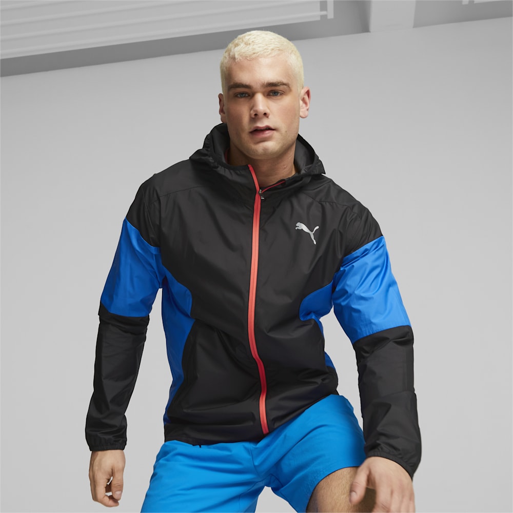 Puma Lightweight Running Jacket - Black-Ultra Blue