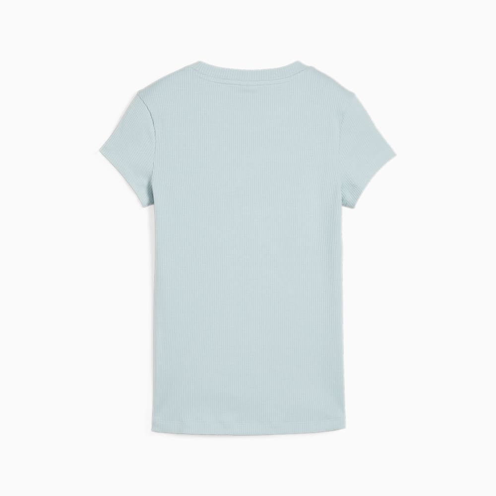 Puma CLASSICS Ribbed Slim Tee - Turquoise Surf