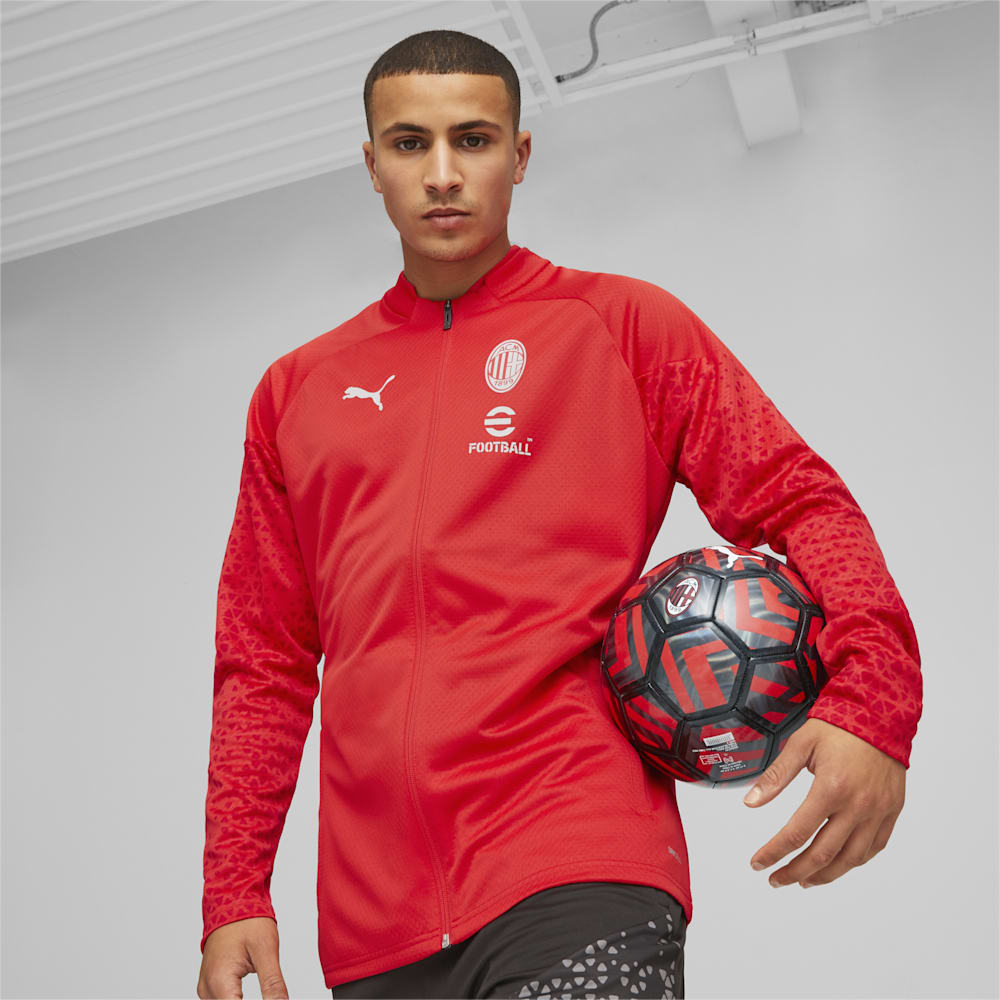 Puma AC Milan Soccer Training Jacket - For All Time Red-Feather Gray