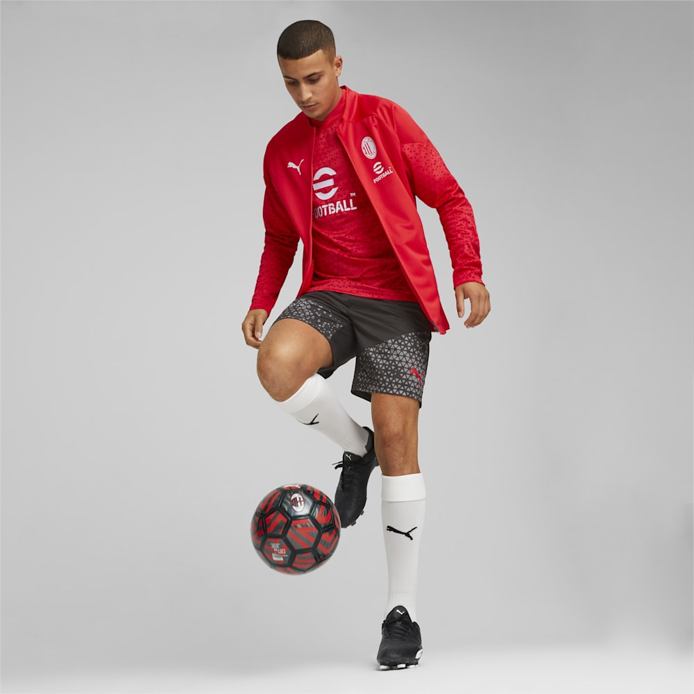 Puma AC Milan Soccer Training Jacket - For All Time Red-Feather Gray