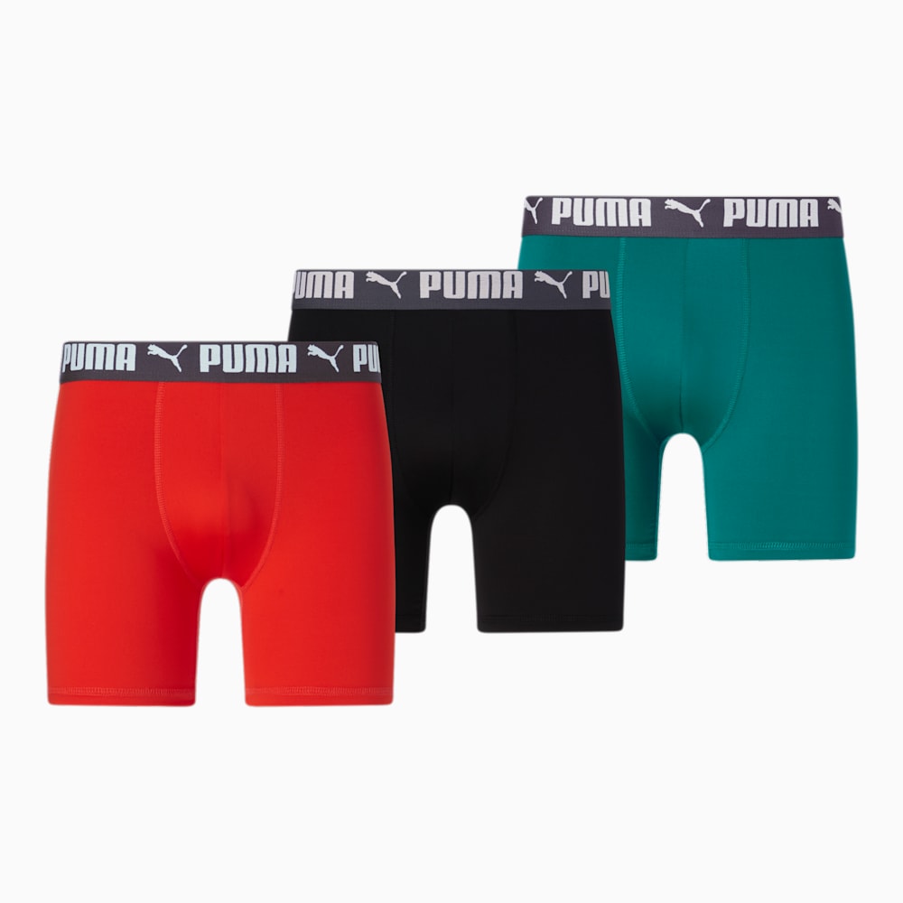 Puma Athletic Boxer Briefs [3 Pack] - AQUA / ORANGE