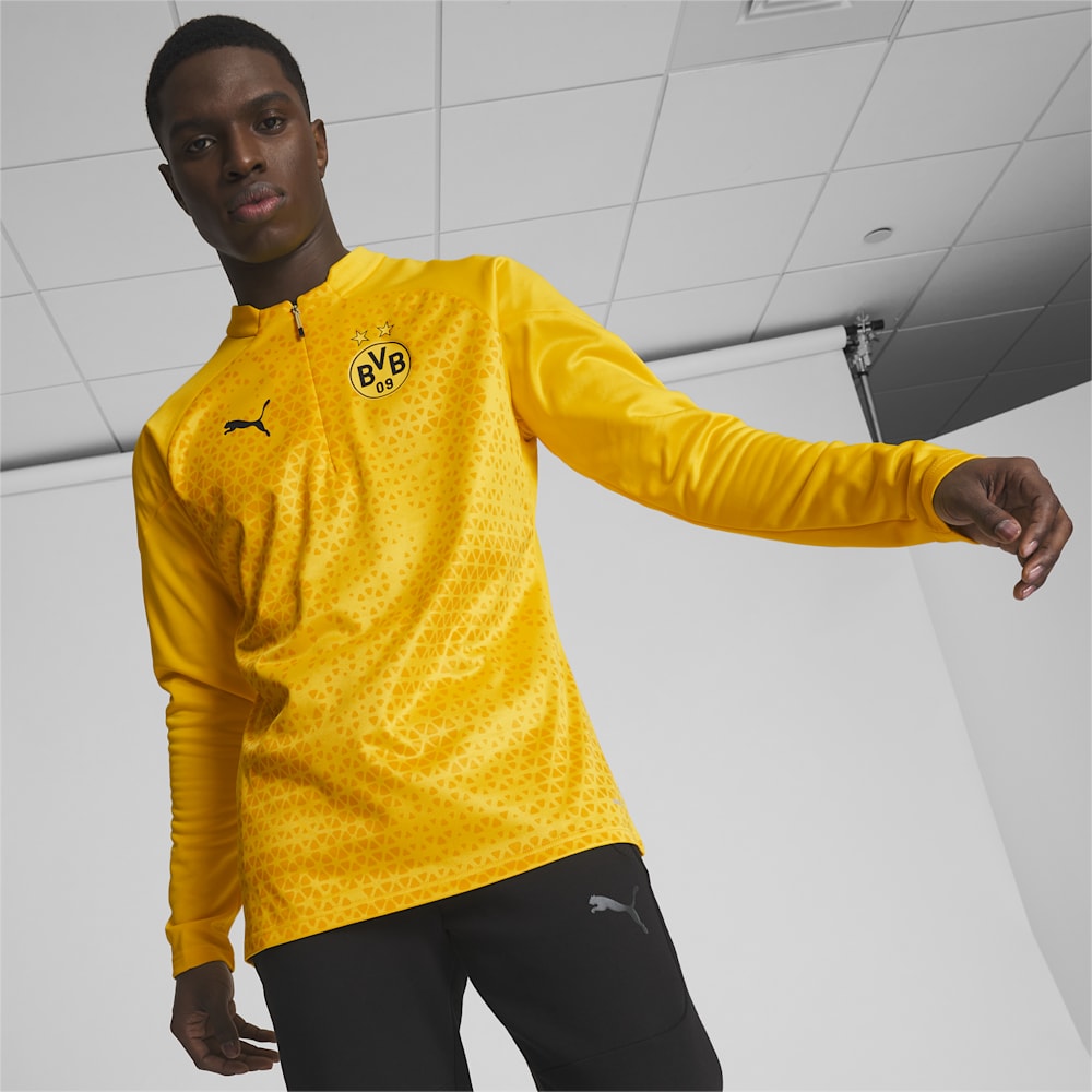 Puma Borussia Dortmund Soccer Training Fleece - Cyber Yellow-Black