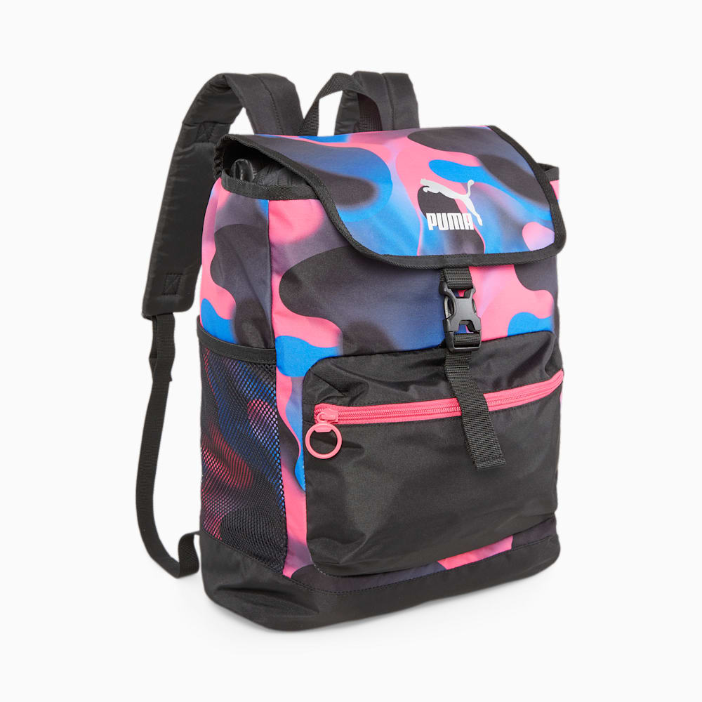 Puma Cosmic Big Kids Backpack - Black-Glowing Pink