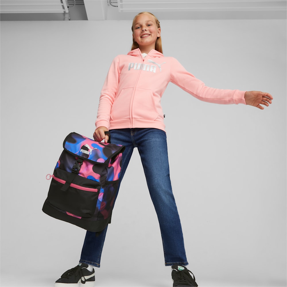 Puma Cosmic Big Kids Backpack - Black-Glowing Pink