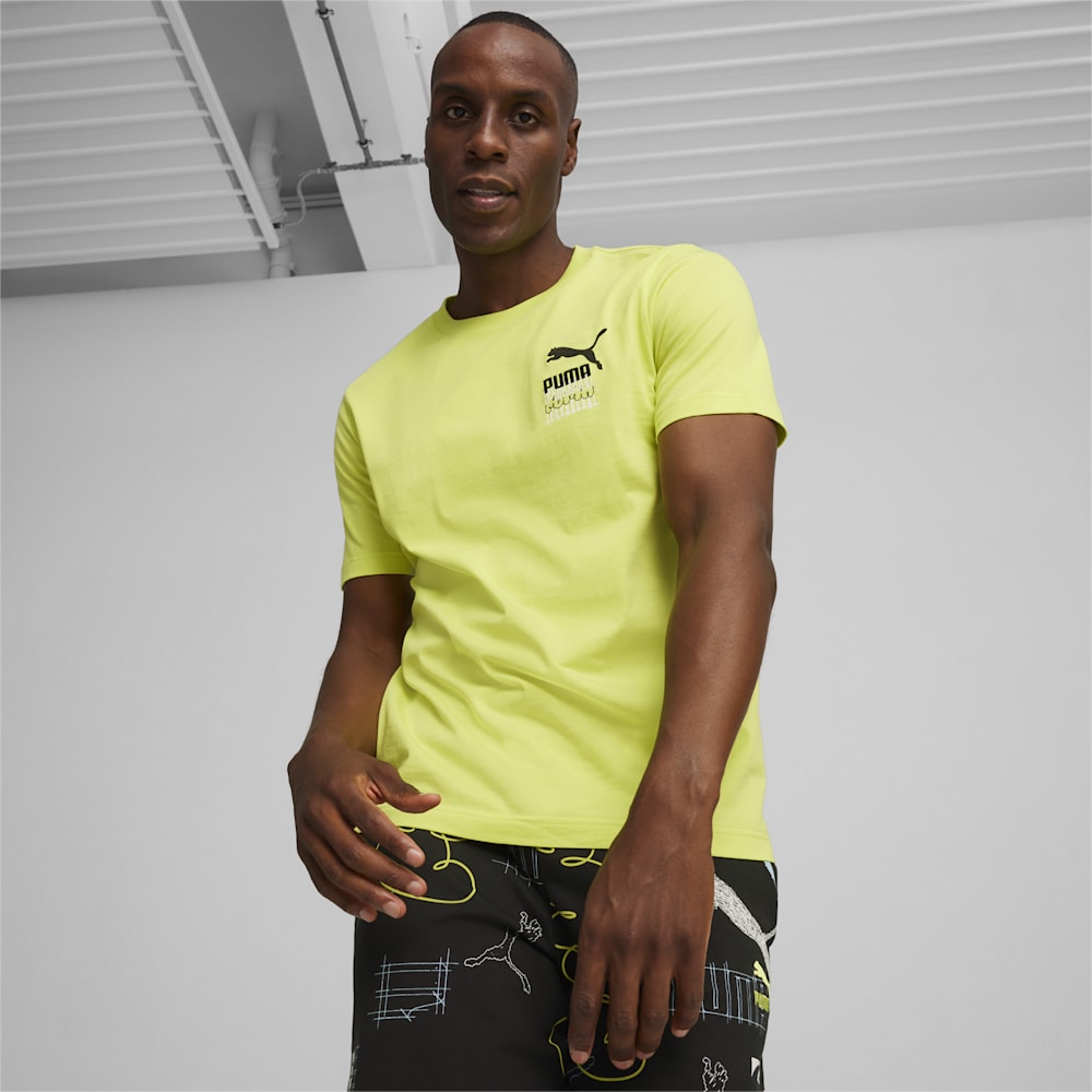 Puma BRAND LOVE Graphic Tee - Lime Sheen