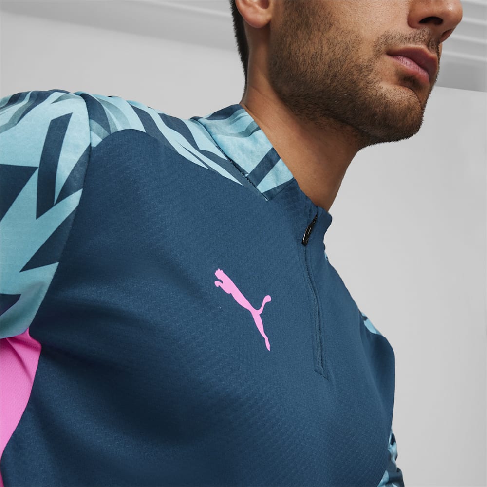 Puma individualFINAL Quarter-Zip Soccer Top - Ocean Tropic-Bright Aqua