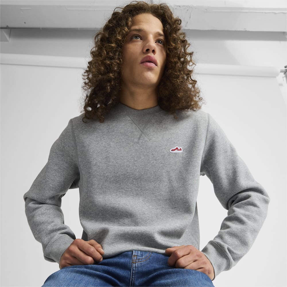 Puma Suede Logo Long Sleeve Tee - Medium Gray Heather