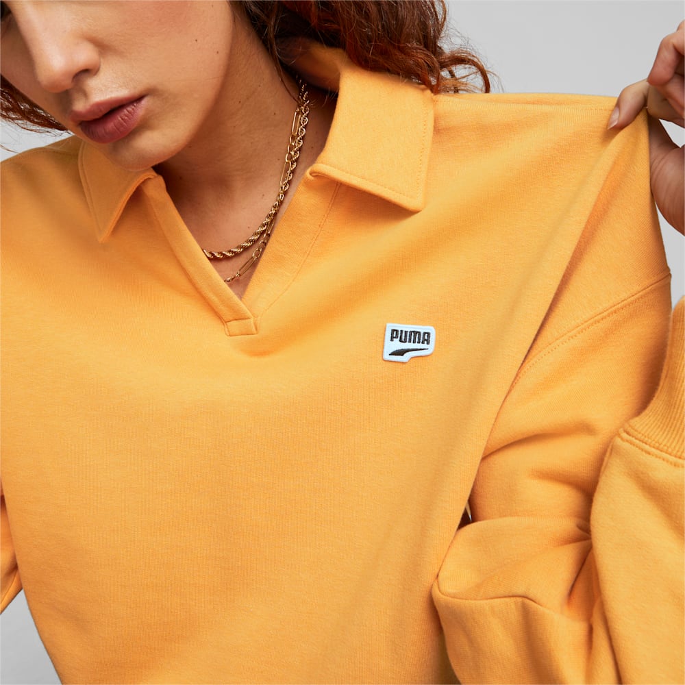 Puma Downtown Oversized Polo Sweatshirt - Desert Clay