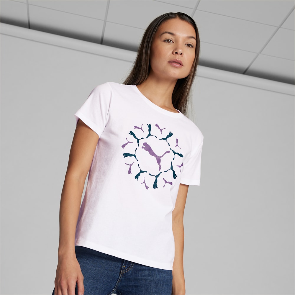 Puma ESS+ Graphic Tee - White-Malachite