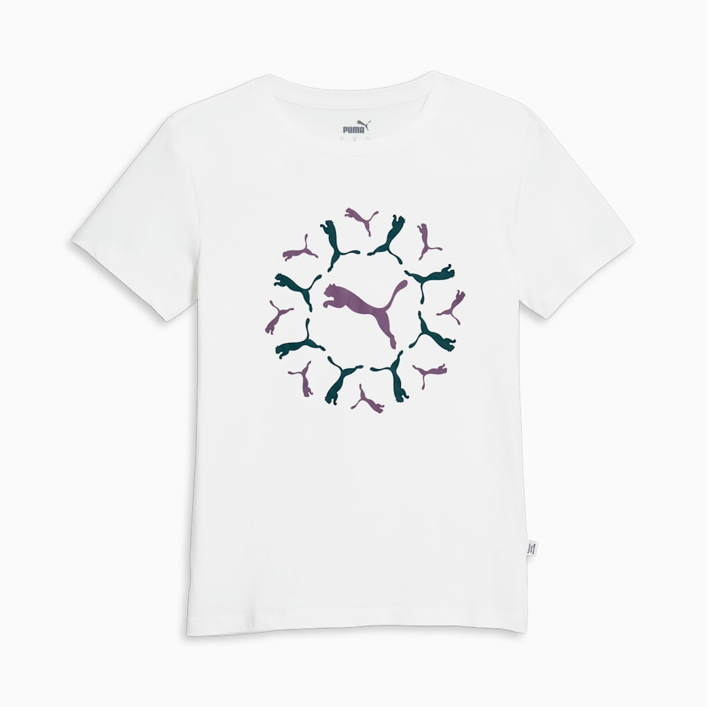 Puma ESS+ Graphic Tee - White-Malachite