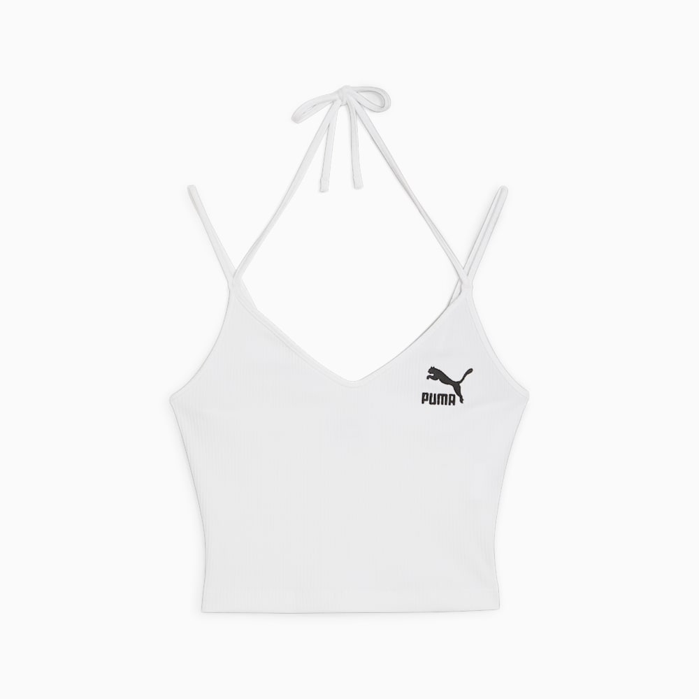 Puma CLASSICS Ribbed Crop Top - White