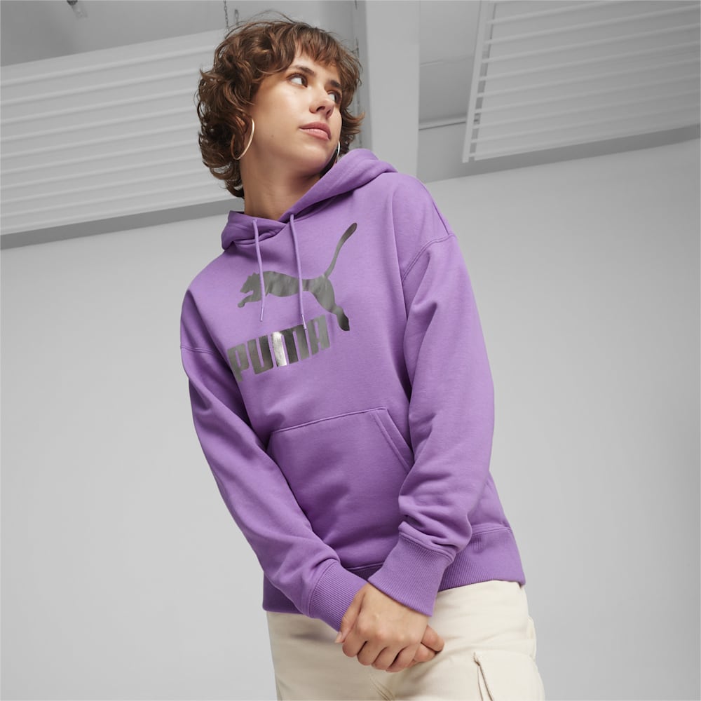 Puma CLASSICS Shiny Logo Hoodie - Ultra Violet