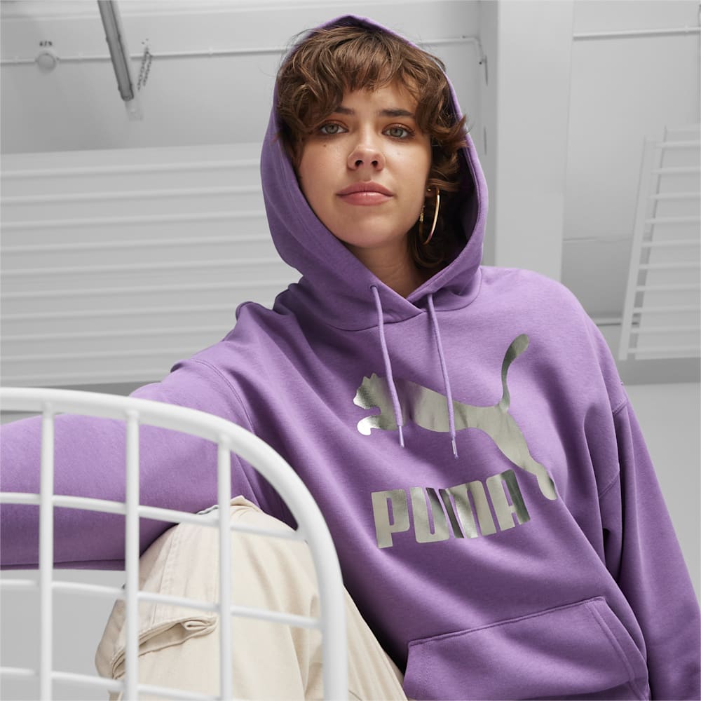 Puma CLASSICS Shiny Logo Hoodie - Ultra Violet