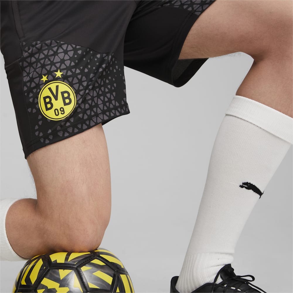 Puma Borussia Dortmund Soccer Training Shorts - Black-Cyber Yellow